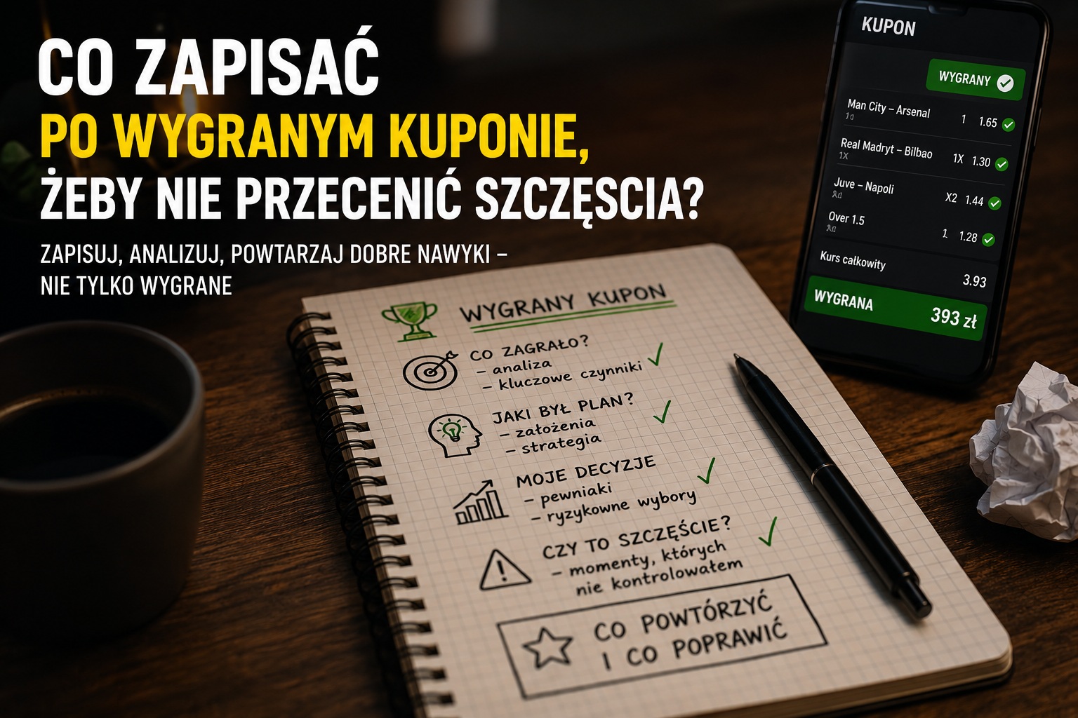 Co zapisać po wygranym kuponie, żeby nie przecenić szczęścia