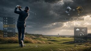 Golf w zakładach — cut, matchupy, top 10, dead heat i wpływ pogody