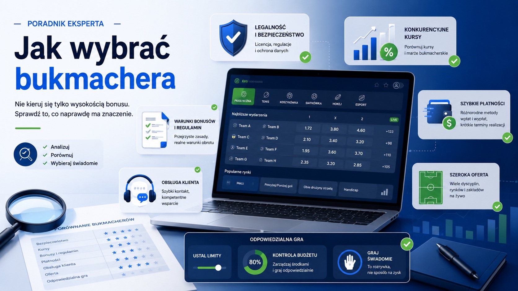 Jak oceniać bukmachera poza wysokością bonusu